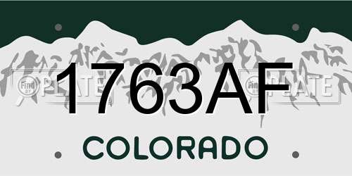 1763AF Colorado License Plate