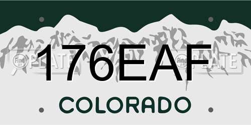 176EAF Colorado License Plate