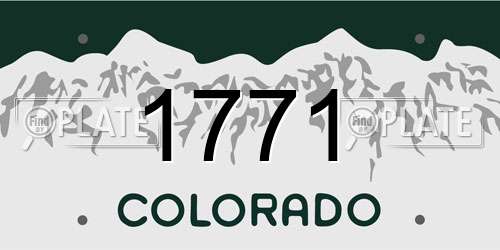 1771 Colorado License Plate