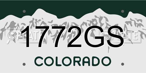 1772GS Colorado License Plate
