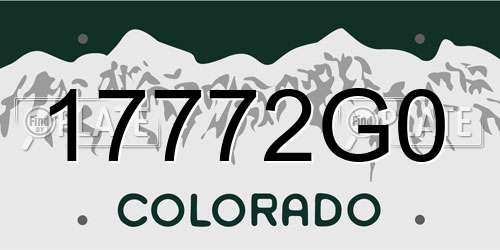 17772G0 Colorado License Plate