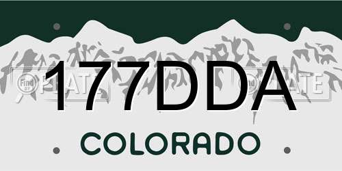 177DDA Colorado License Plate