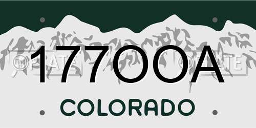 177OOA Colorado License Plate