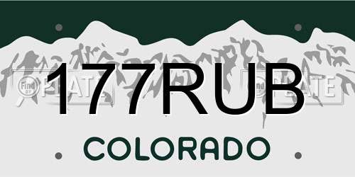 177RUB Colorado License Plate