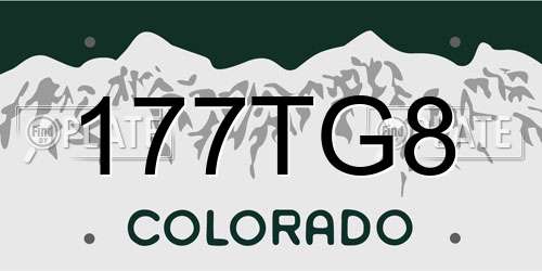 177TG8 Colorado License Plate