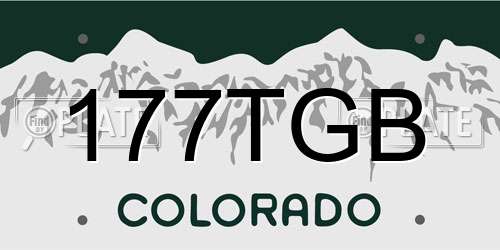 177TGB Colorado License Plate