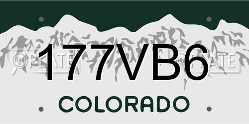177VB6 Colorado License Plate