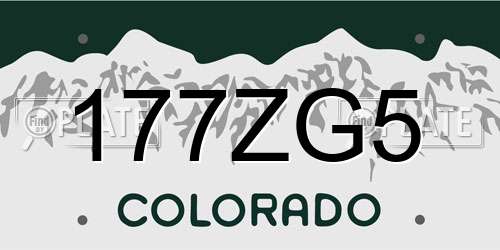 177ZG5 Colorado License Plate