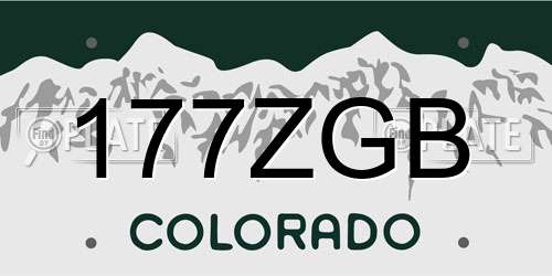 177ZGB Colorado License Plate