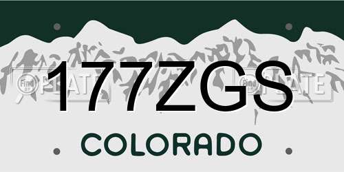 177ZGS Colorado License Plate