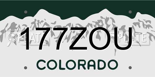 177ZOU Colorado License Plate