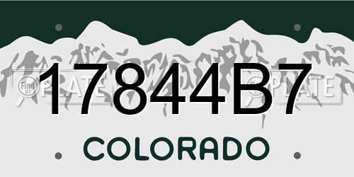17844B7 Colorado License Plate
