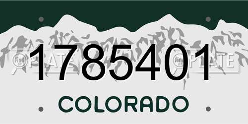 1785401 Colorado License Plate