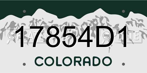 17854D1 Colorado License Plate