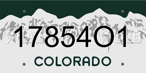 17854O1 Colorado License Plate