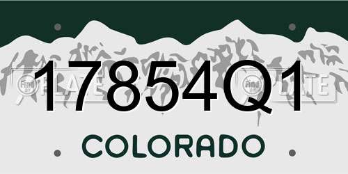 17854Q1 Colorado License Plate