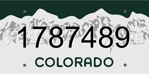 1787489 Colorado License Plate