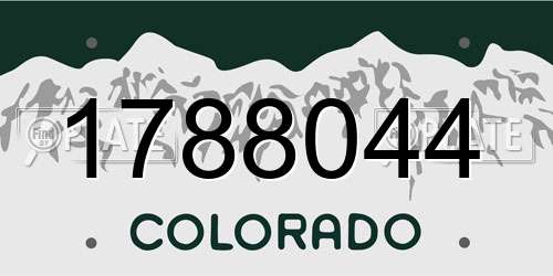 1788044 Colorado License Plate