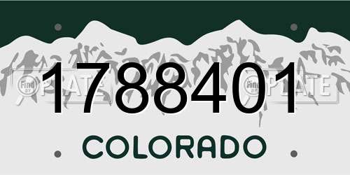 1788401 Colorado License Plate