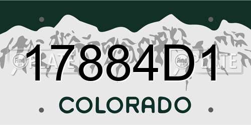 17884D1 Colorado License Plate