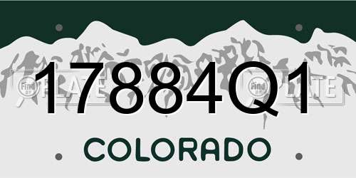 17884Q1 Colorado License Plate