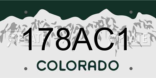 178AC1 Colorado License Plate
