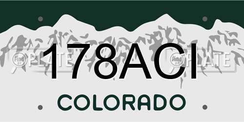 178ACI Colorado License Plate