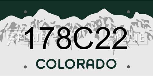 178C22 Colorado License Plate