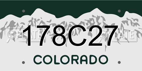 178C27 Colorado License Plate