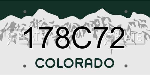 178C72 Colorado License Plate