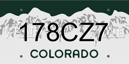 178CZ7 Colorado License Plate