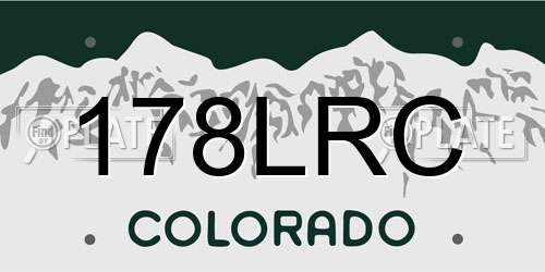 178LRC Colorado License Plate
