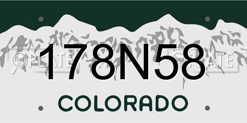 178N58 Colorado License Plate
