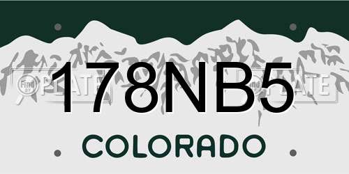 178NB5 Colorado License Plate