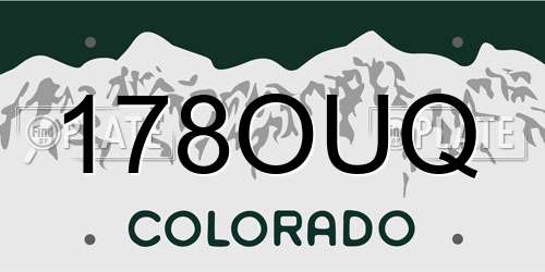 178OUQ Colorado License Plate