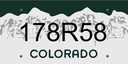 178R58 Colorado License Plate