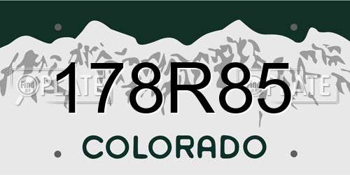 178R85 Colorado License Plate