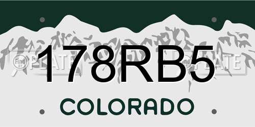 178RB5 Colorado License Plate