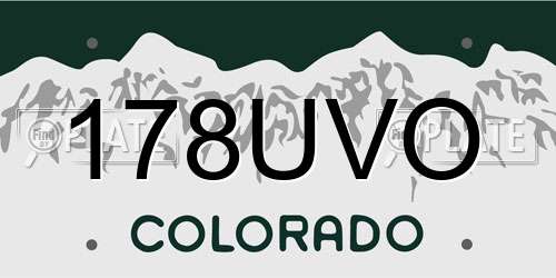 178UVO Colorado License Plate