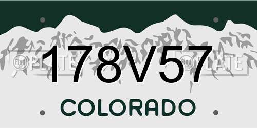 178V57 Colorado License Plate