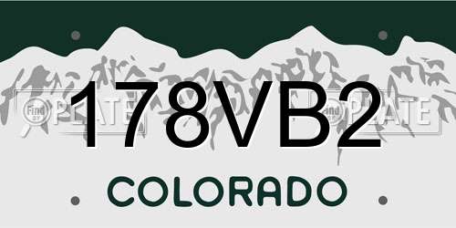178VB2 Colorado License Plate