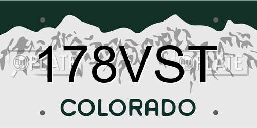 178VST Colorado License Plate