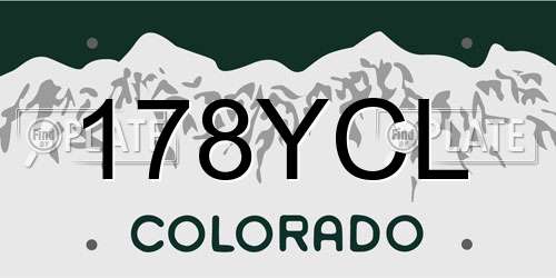 178YCL Colorado License Plate