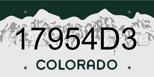 17954D3 Colorado License Plate