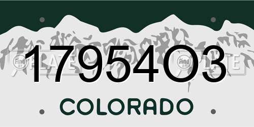 17954O3 Colorado License Plate