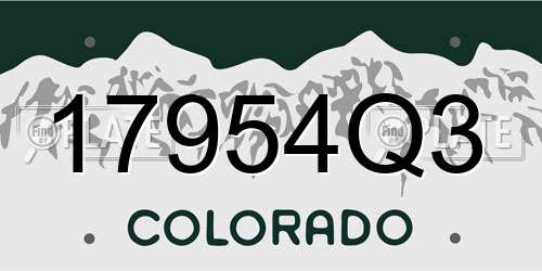 17954Q3 Colorado License Plate