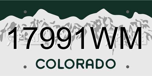 17991WM Colorado License Plate