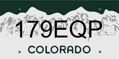 179EQP Colorado License Plate