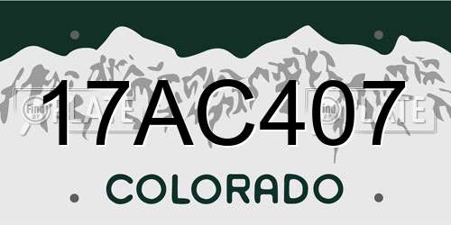 17AC407 Colorado License Plate
