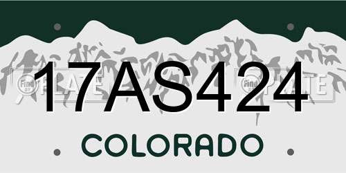 17AS424 Colorado License Plate